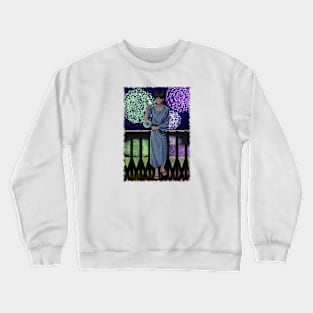 Shinji Ikari in Kimono Background Jagged Crewneck Sweatshirt